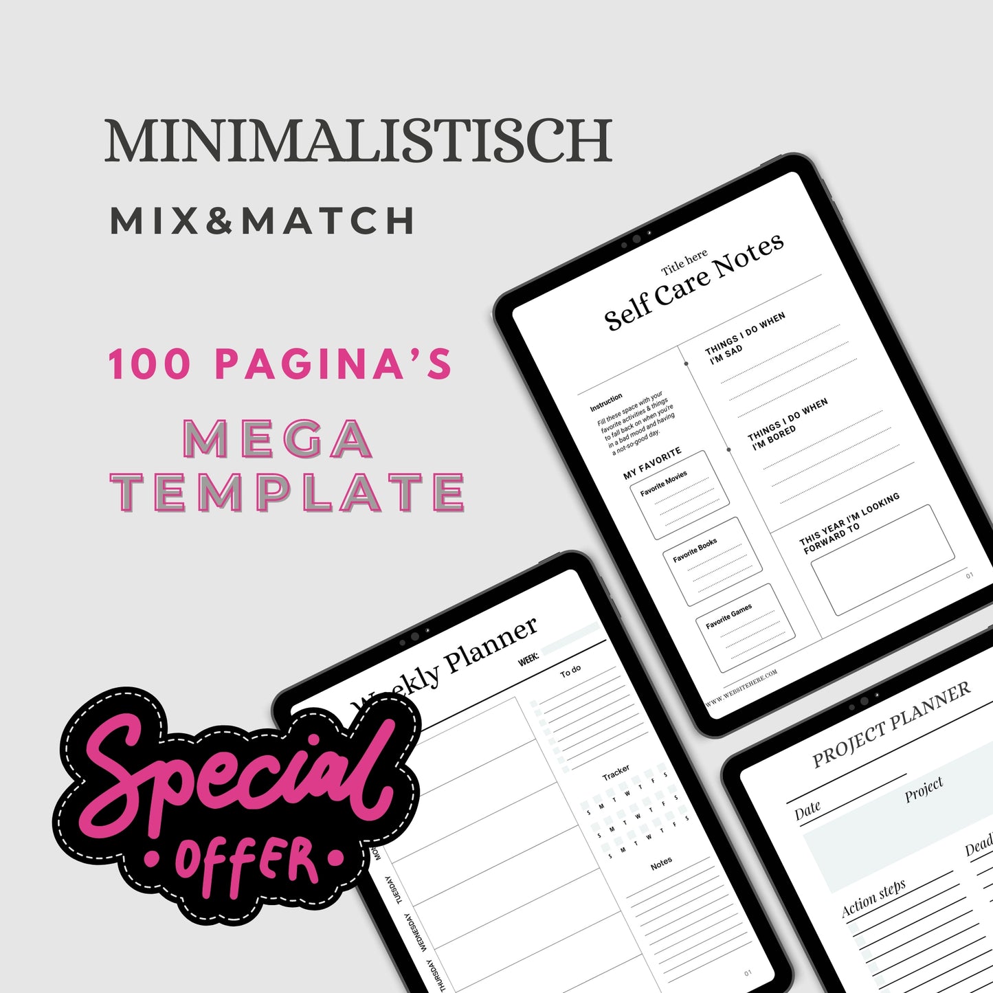E-Book Mix & Match Template Minimalistisch | 100 pagina's