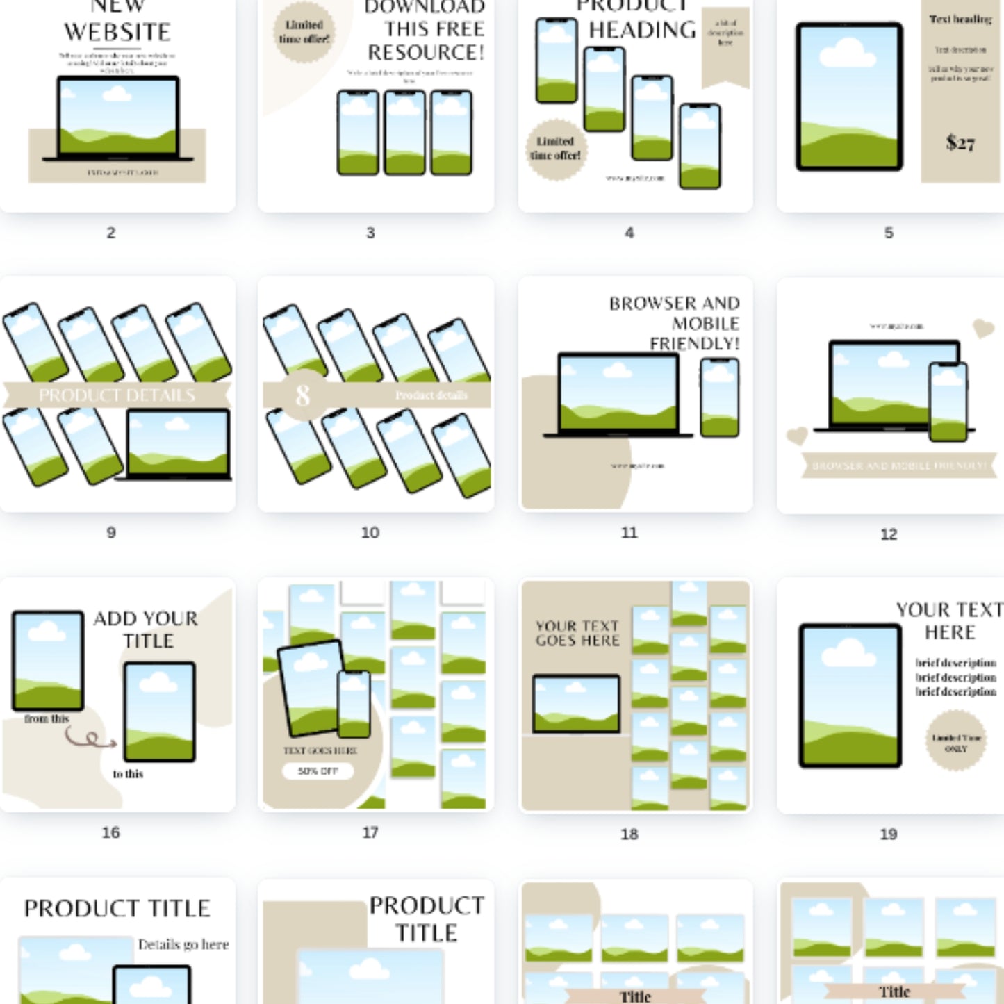 Mock-up template | 41 unieke pagina's