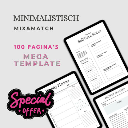 E-Book Mix & Match Template Minimalistisch | 100 pagina's