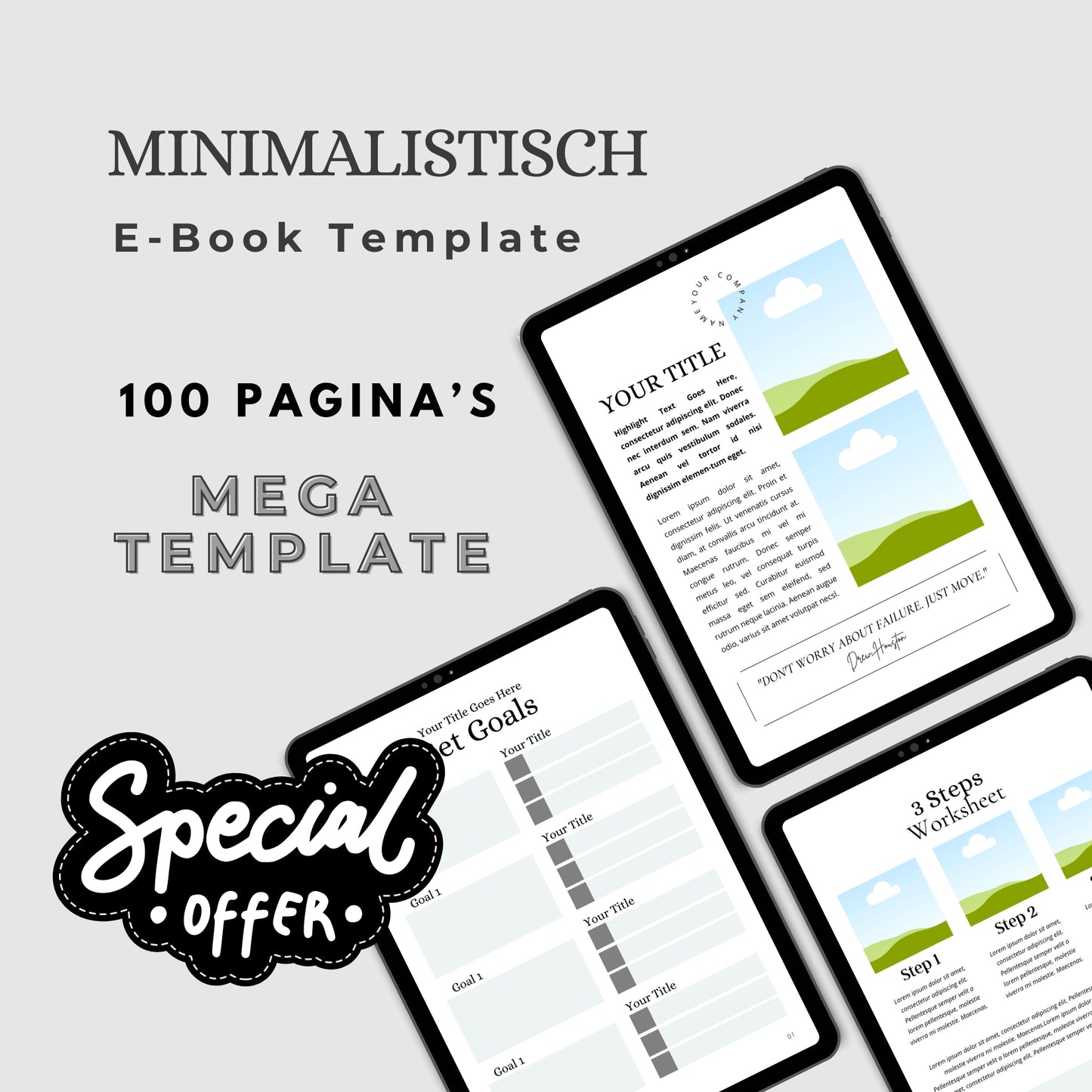 E-Book Template Minimalistisch | 100 pagina's